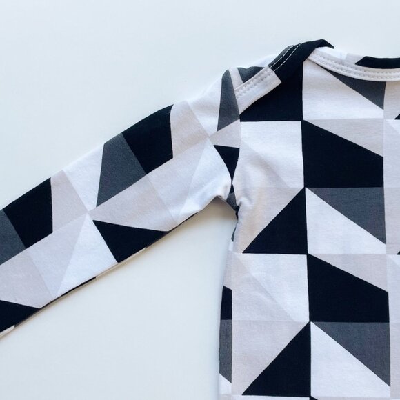 Cozy Gray Geometric Toddler Pajamas Set - Loungewear Jogger - Kids' Long Sleeve/ - Picture 2 of 3